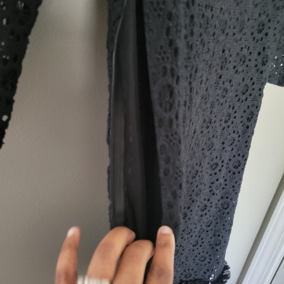 Zara Women's Black 3/4 Sleeve Crochet Bohemian Dress. Size M - Picture 6 of 8